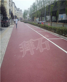 合肥銅陵車行道彩色透水地坪竣工！